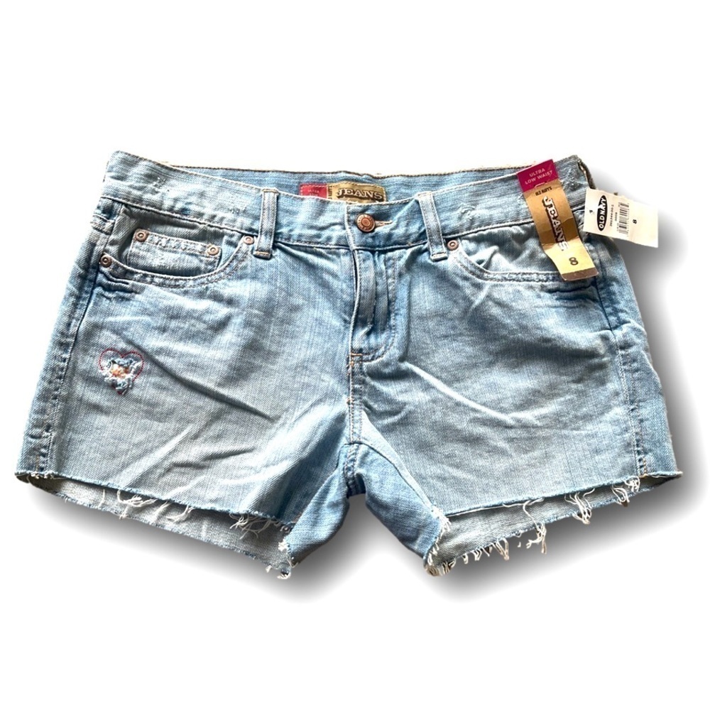 Old Navy Ultra Low Waist Light denim shorts raw hem